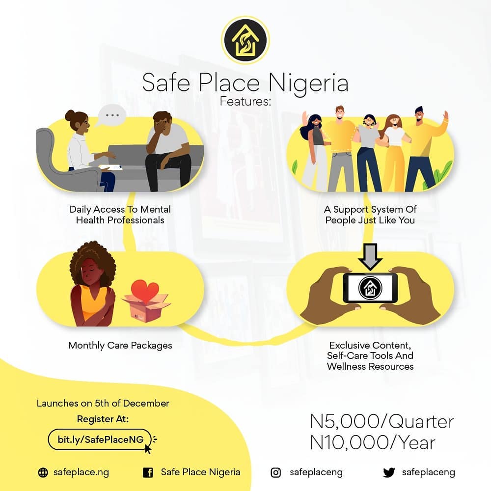 SheWritesWoman's tweet image. You can also join @safeplaceng, a closed virtual community on Facebook Groups where you can get deeper engagement on mental health issues by getting daily access to mental health professionals + toolkits at 5k per quarter.

Scholarships are available at bit.ly/SPNScholarship