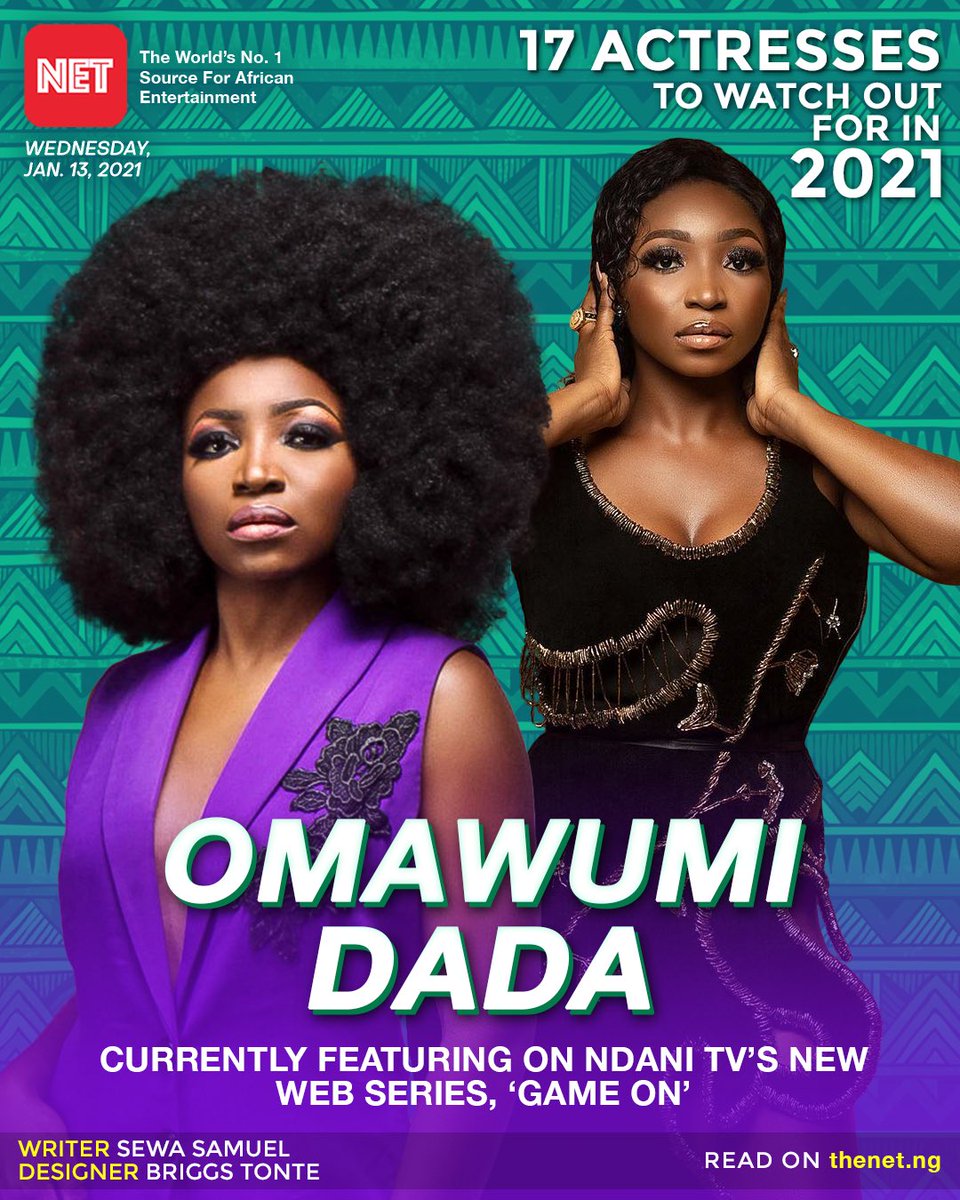  @dadaomowunmi earned more acclaim in 2020 after two feature films she played major roles in, ‘Oloture’ and ‘Diamonds in The Sky’ appeared on Netflix. She ended the year on a high note with the premiere of her new Ndani TV web-series, ‘Game On’.