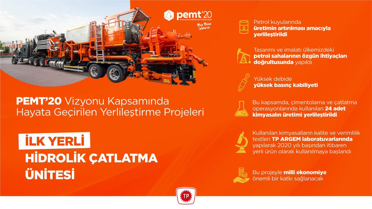 February 2020: The National Technologies in Turkish Petroleum Industry ( #PEMT20) meeting was held by  @trpetrolleri supported by  @TCEnerji. With this vision, Turkey now has her own fracking unit, drilling tower and underwater robot for E&P.  #MadeInTurkiye  #oott  #TurKEYforEnergy