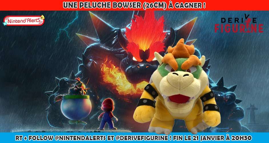AlertEtGo's tweet image. Concours : Une peluche Bowser de 26cm à gagner !
Follow @nintendalerts+ @DeriveFigurine et RT ce tweet, tague un ami ! Fin le 21/01 à 20h30 !
Plus d'infos sur le concours ici : 
► nintendalerts.com/concours-une-p…