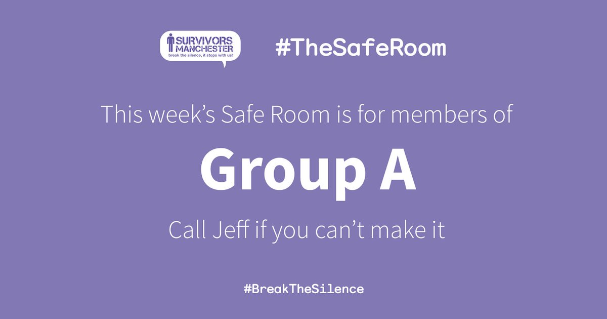 ThisIsSurvivors's tweet photo. Jeff will see Group A in #TheSafeRoom later - drop us an email if you won't make it! https://t.co/U8Yo5mi57k