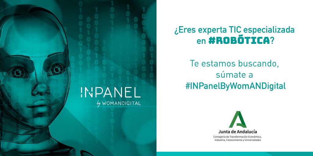 🤚 ¿Eres #ExpertaTIC especializada en #Robótica ? Pues te estamos buscando ‼️ 

Queremos completar nuestro #INPanelByWomANDigital con mujeres de esta área ¿Nos ayudas?

👉Inscríbete: womandigital.es/registro-inpan…

🤔¿Conoces a alguna? Nomínala: womandigital.es/invita-a-una-e…