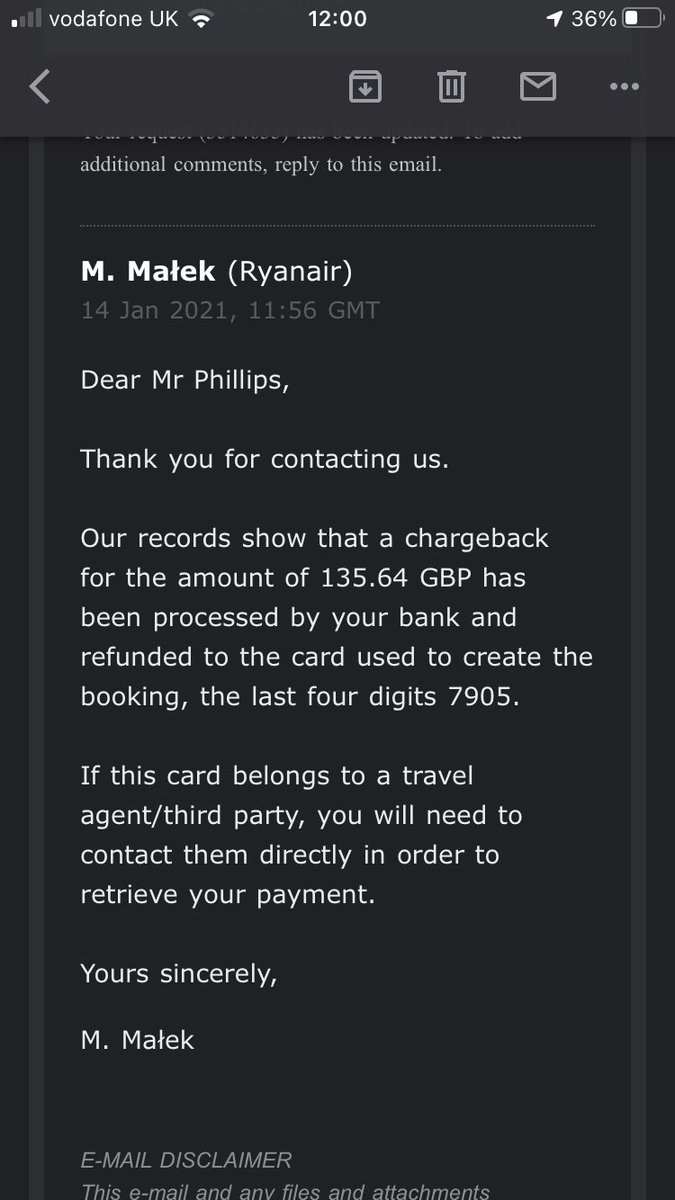 @lastminute_com here it is clear as day. @Ryanair paid you Β£135.64 on 16th September. You have my money and tried to give me a fraudulent voucher for Ryanair. Care to comment? https://t.co/MaS6ukzsOs