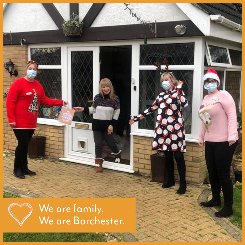 Team members at Collingtree Park Care Home, Northampton spread some much needed festive cheer to their local community by donating specially prepared treat bags. Local residents were thrilled to receive the gifts 💕 Join our family 👇 #BarchesterTogether jobs.barchester.com