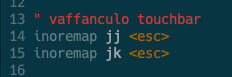 jabawack81's tweet photo. @MasteringVim Personally, I remapped the <esc> to jj in my .vimrc.

#vim #vimrc

https://t.co/nOQAlThScJ https://t.co/mDD9dp99aE