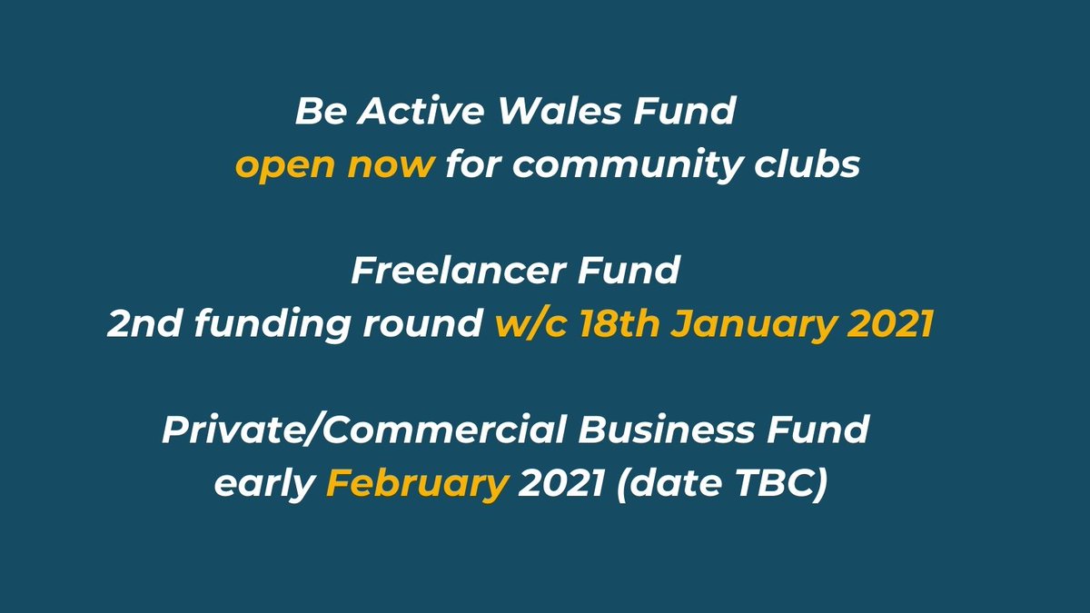 Important information on our grant funding 📅 #BeActiveWales