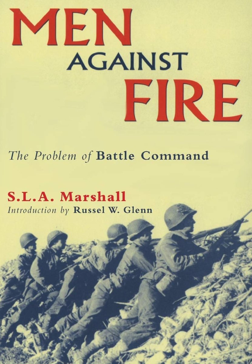 A thread on S.L.A. Marshall & the Ratio of Fire.Marshall is controversial.His central claim is that only 25% of soldiers in the line fired their weapons.Several military historians have disputed this.My own views on Marshall are framed by my work on Small Arms.1/
