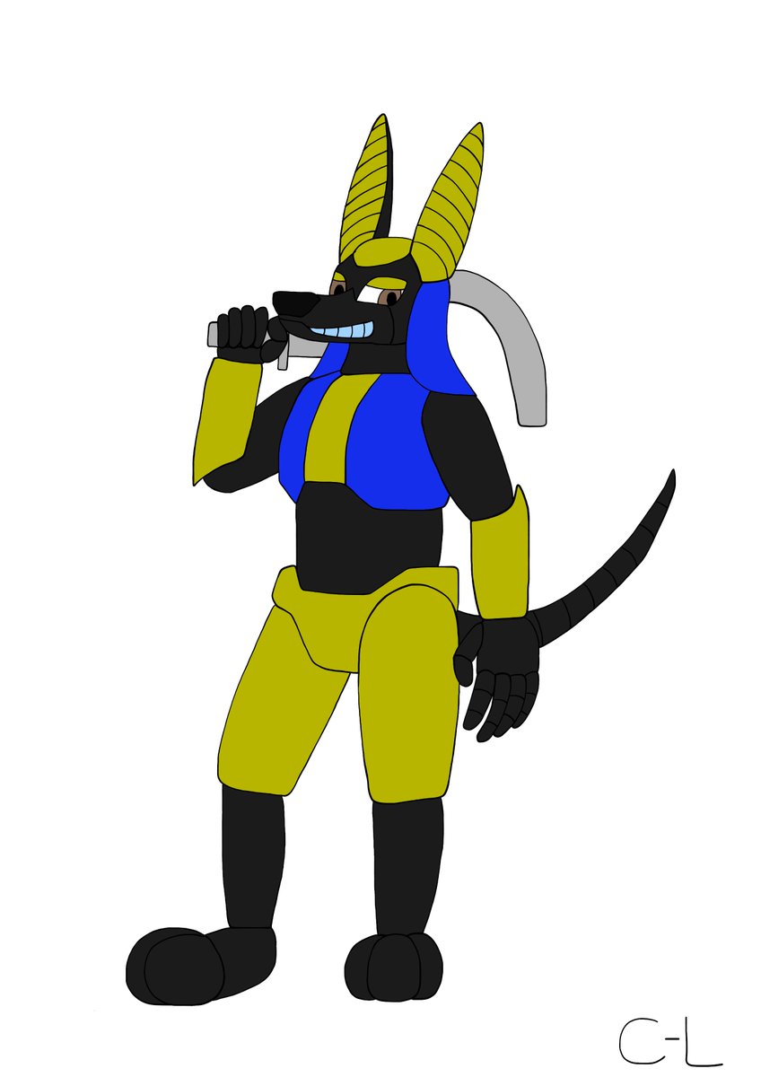 CyborgLucario's tweet image. So yeah, another android furry, and this one is a jackal. A very handsome one as well. His name is Herman.

Yes... I also made a fat version because that&apos;s how I am! X3

#fatfur #robotfurry #furryart #furry