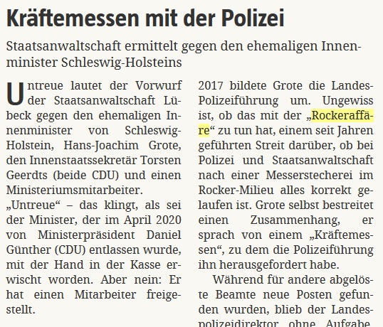 AWaterkant's tweet photo. Der "Rockerkrieg" war eigentlich der Name der Presse für den Konflikt zwischen Hells Angels und Bandidos, jetzt bekriegen sich Aufklärer und Vertuscher:@tazgezwitscher über die Ermittlungen gegen den rausgeworfenen Innenminister Grote wegen "Untreue". #Rockeraffäre #allegegenalle https://t.co/7W0FKlyLI9