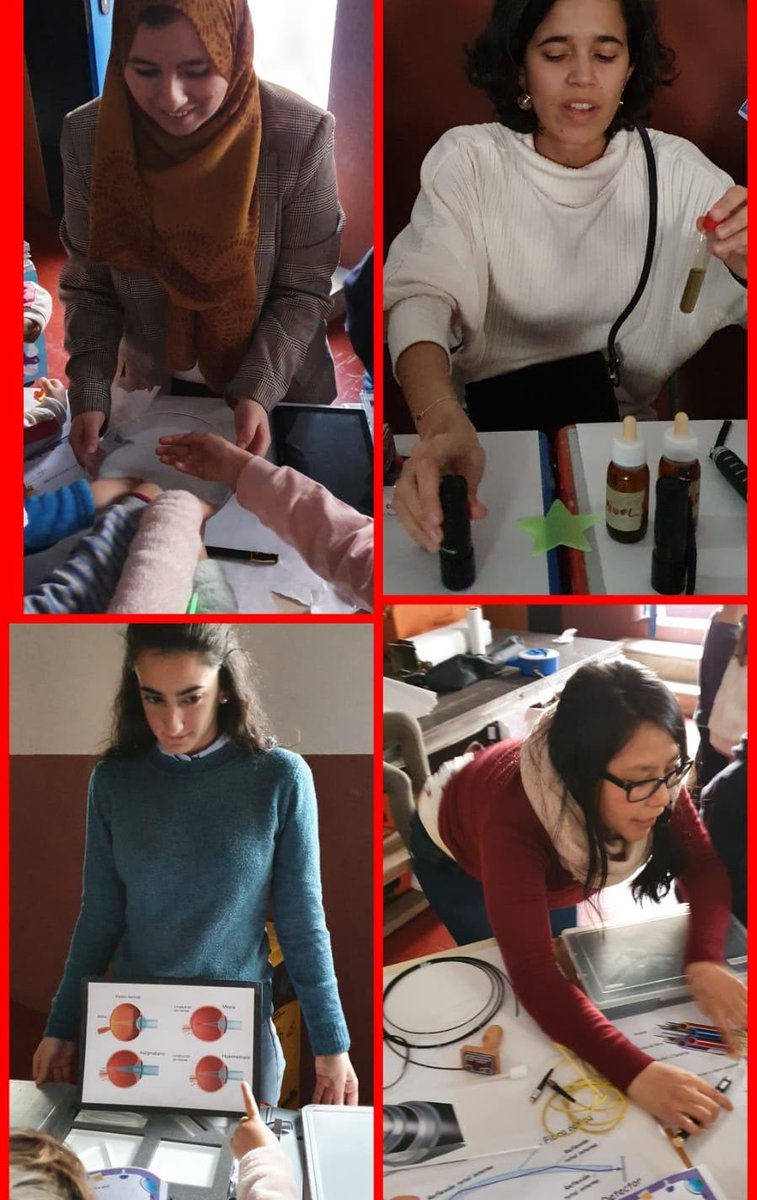 At the end of February,  @saelaiss,  @LupeVillegasL, Ana and Rocio went to the cultural center of Torres de la Alameda,  @saelaiss home-town, and performed several optics workshops with kids of 4 to 12 years old(5/)