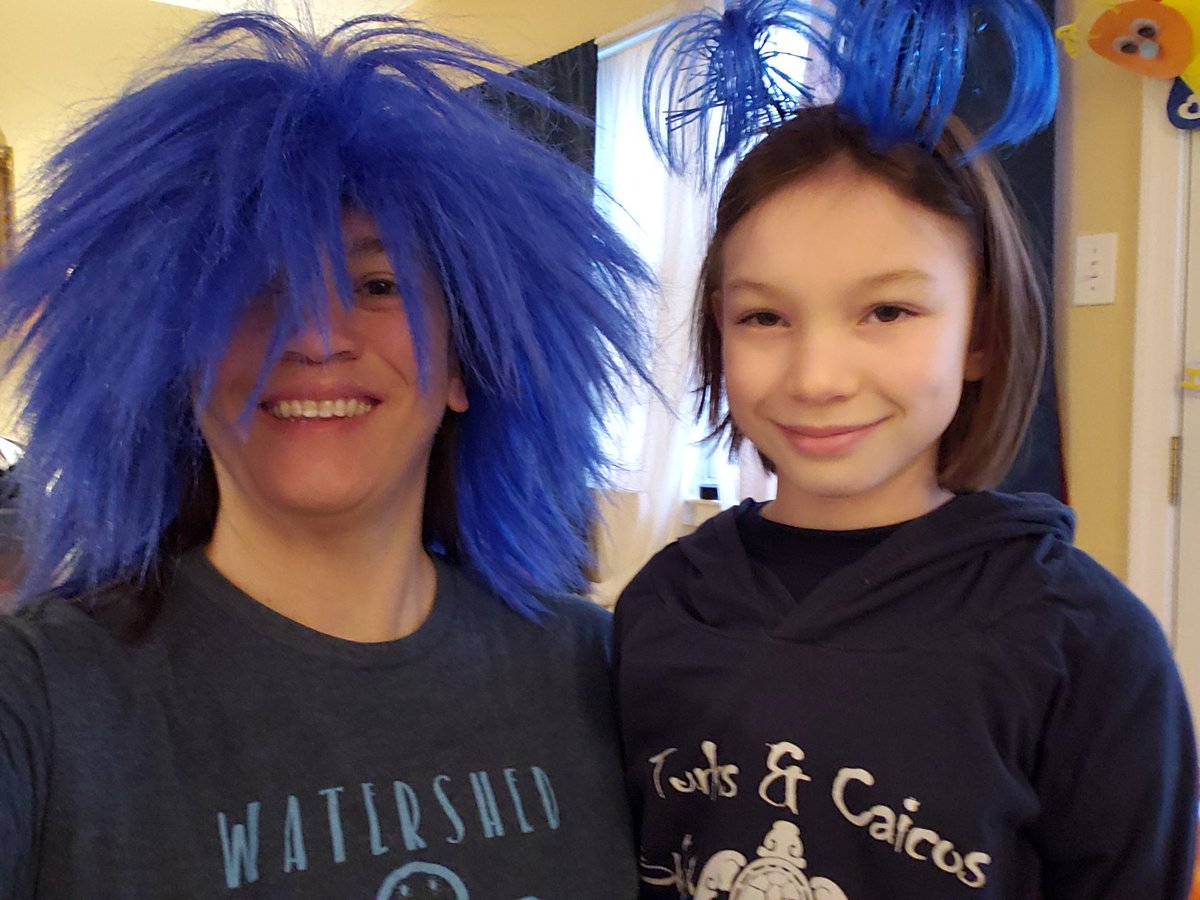 Ready for #BCPSblue day with my favorite <a href="/WatershedPCS/">Watershed PCS</a> turtle. Our crazy hair will help us get through our day!