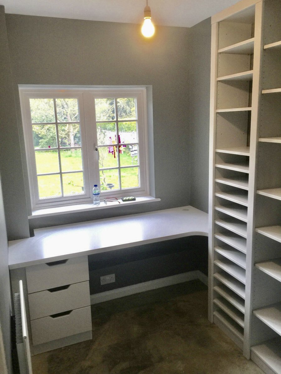 Designed, made and sprayed by us. This home office features 3 drawers, fixed shelving for a specific type of file and multiple fully adjustable shelves. Perfect for the current circumstances.
-
-
-
#bespokemdf #homeoffice #madetomeasure #fitout #officefit #adjustableshelvingunits