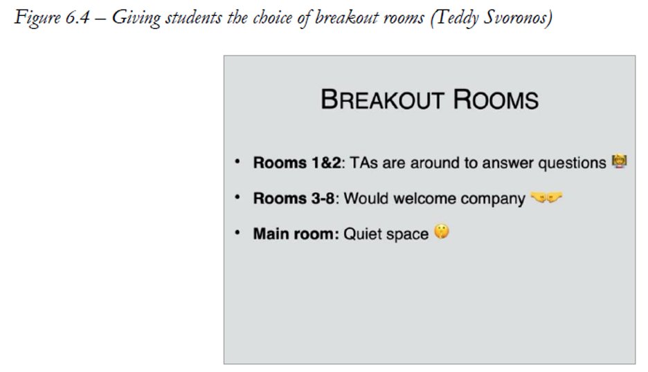2/ The book includes a new version of Chapter 6 - Work in Groups.Zoom now allows instructors to let students decide which breakout room to go to, so there are many new possibilities.Here's how  @tedsvo uses this new feature: