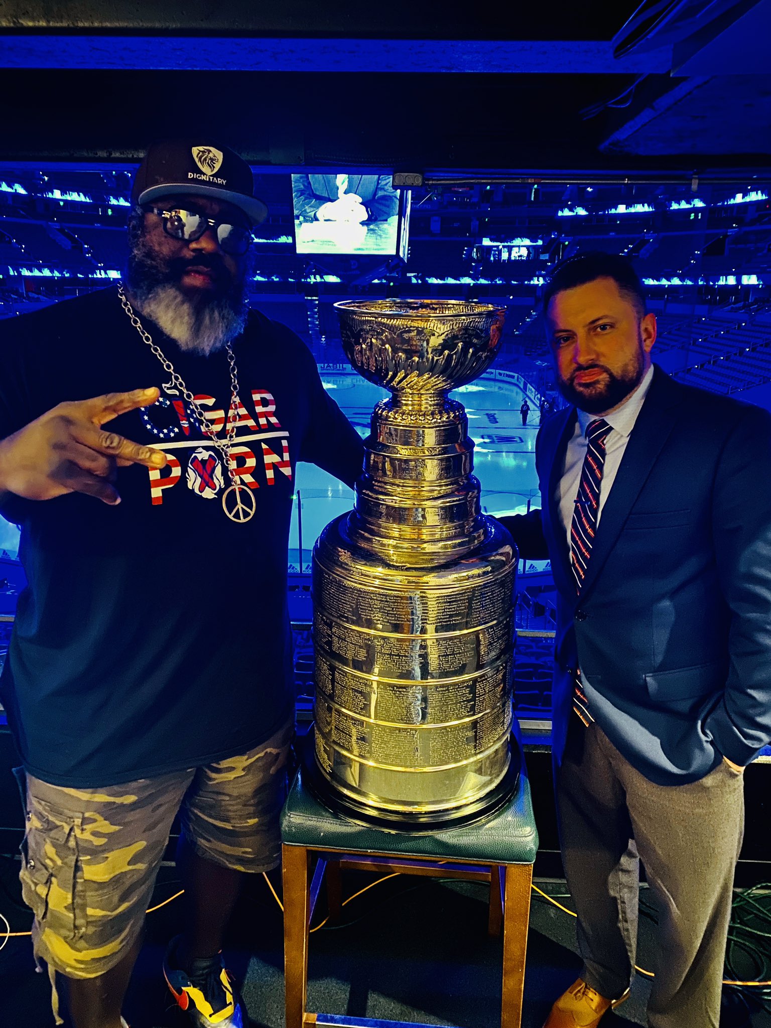 Ian Beckles on Twitter: "Beckles and Recher were honored to snap a pic with Lotd Stanley's cup yesterday at Amalie!… "