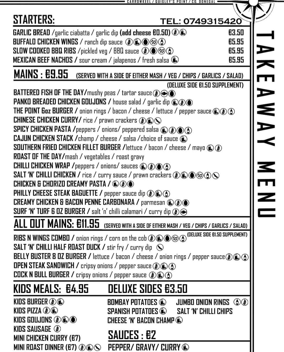 For everyone that's been asking.. Here's our full take away menu..
Plenty of choice❤️