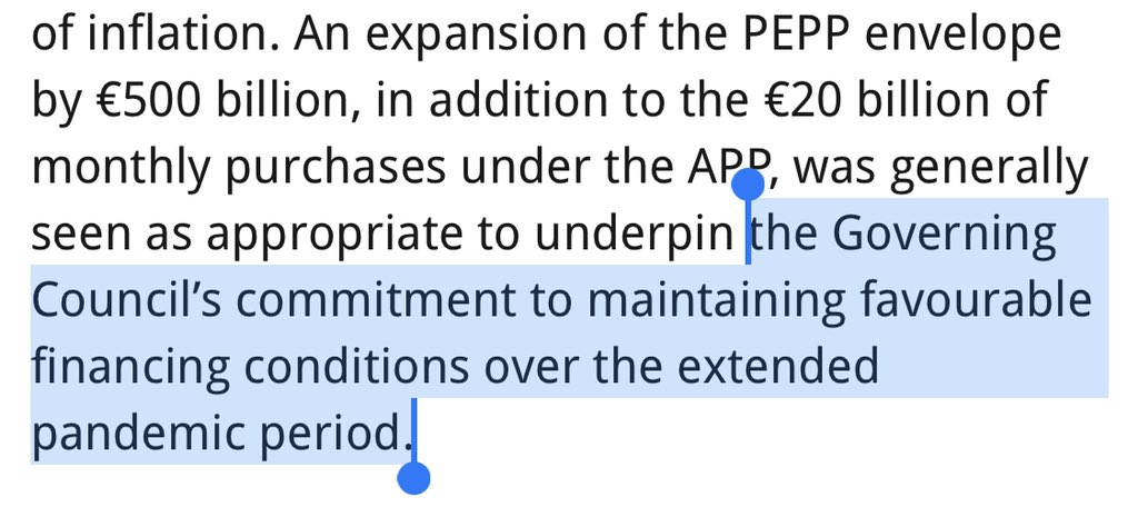 3) as a consequence, we are no longer talking about the pandemic, but about the “extended pandemic period”. This is very important: the ECB will not stop its easing at the end of the pandemic, but at the end of the *extended pandemic period*