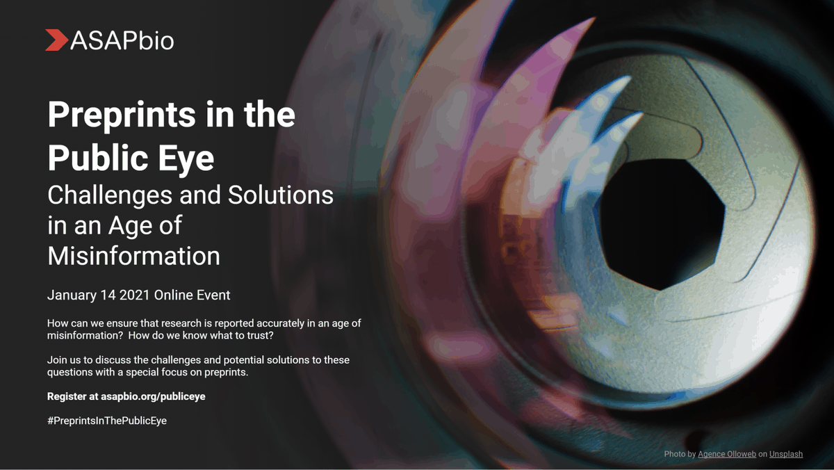 ASAPbio_'s tweet photo. Starting in 3 hours: the #PreprintsInThePublicEye event tackles how to clarify and improve the representation of preprints in the media. Register at  https://t.co/9PsDaoKXge https://t.co/rQKfgTd1LZ