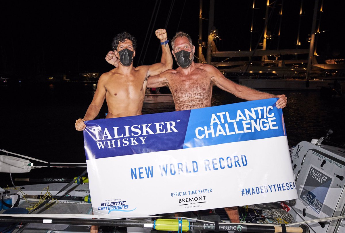 toughestrow's tweet photo. 🏆 WINNERS & NEW WORLD RECORD 🏆
Row4Cancer, @mark_slats & Kai Wiedmer rowed 3,000 miles across the Atlantic Ocean in the @TaliskerWhisky Atlantic Challenge 2020.
They broke the World Record for the fastest pair to row across in the Atlantic in 32 days, 22 hours, 13 minutes! https://t.co/GHgxAZ2vua