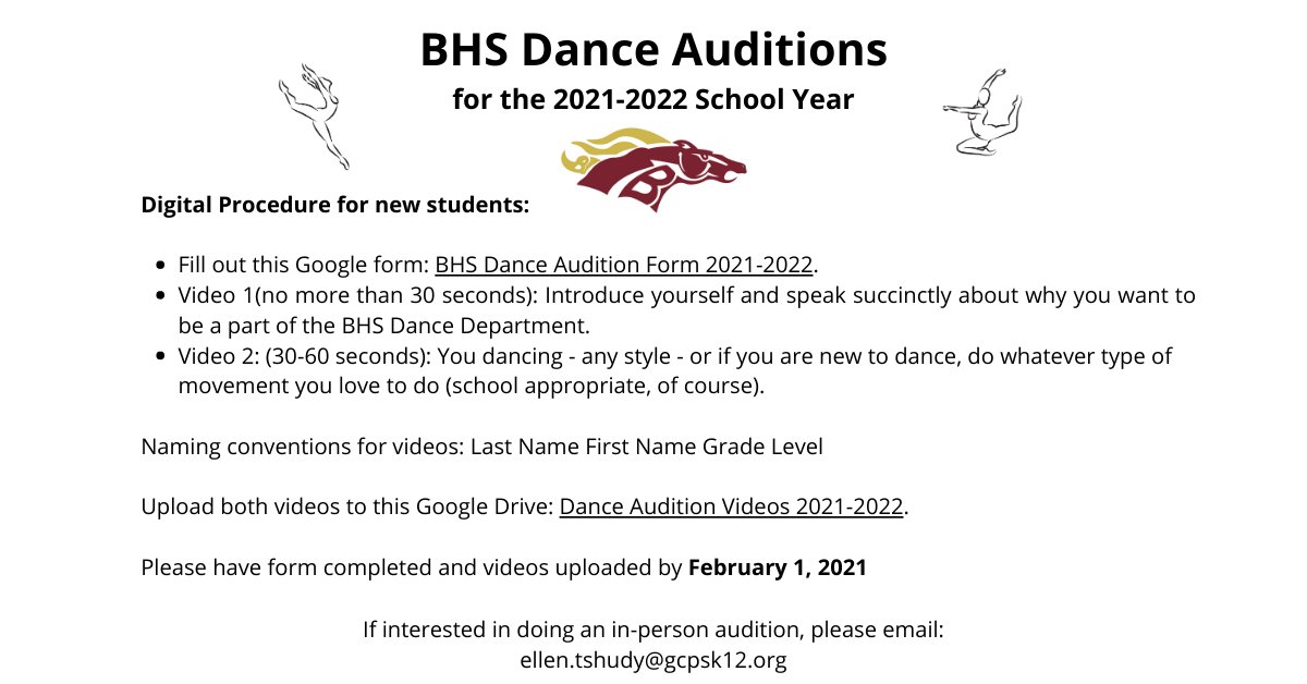EllenTshudy1's tweet photo. BHS Dance Alums, can you share this? I am including links below where people can access the google form and drive. THANK YOU! Google form: https://t.co/0HhTKzicyk
Google drive: https://t.co/ybXdfu04Dq https://t.co/tpoDR2dL61