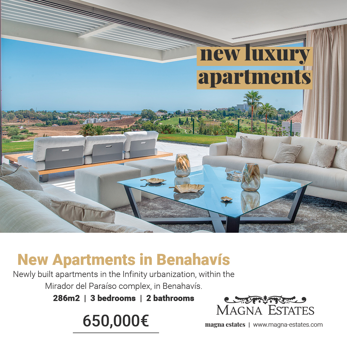 MagnaEstates's tweet photo. ➡️ Infinity is an exclusive residential of 24 luxury apartments and independent penthouses between golf and sea, which has 5,000 m2 of gardens, with a 25-meter long communal pool and gym. Amazing panoramic views.

🏡 286m2
🛏️ 3 Bedrooms
🛁 2 Bathrooms
✅ https://t.co/Pmt3cjVe94 https://t.co/cSdonrzxWe