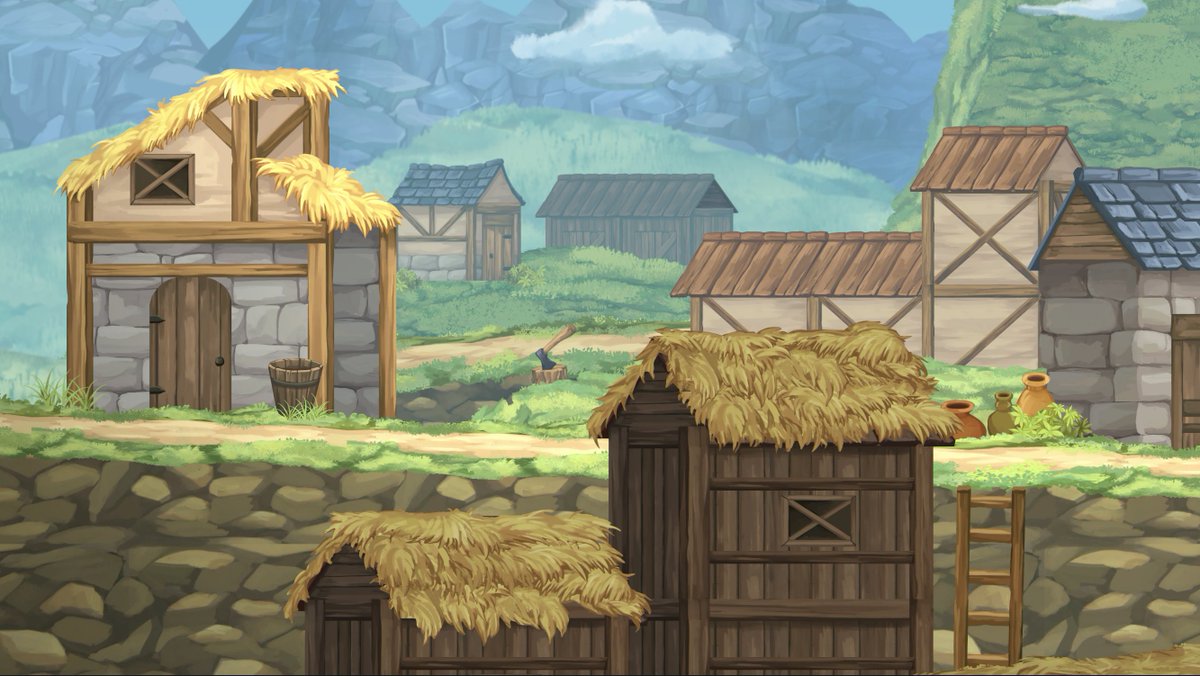 ddanielleelias's tweet photo. Done setting the demo scene of the #gameassets village pack!
I'm really excited about this one,
Help me spread the word. 

#gamedev #indiedev #gameart #2dart #madewithunity https://t.co/U8kiwHpHlM