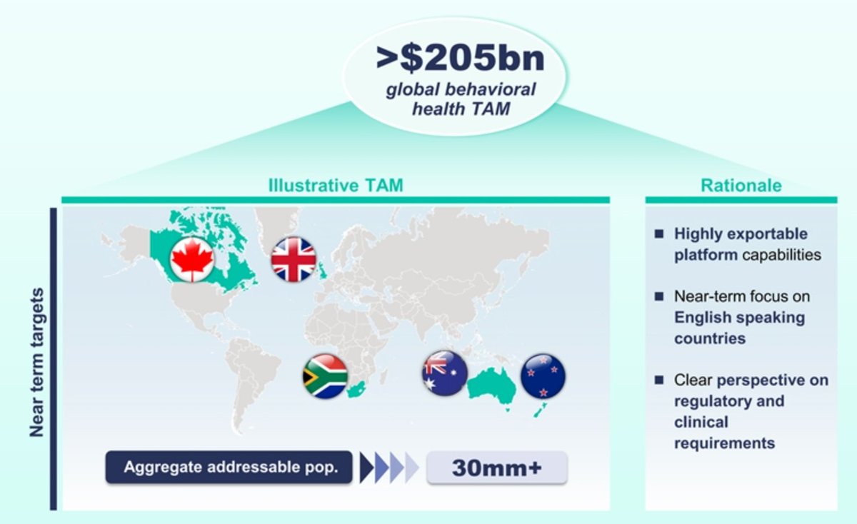  $HEC Behavioural health is a large market globally with a TAM of $250bil. In America alone, more than 70mil people have mental illnesses