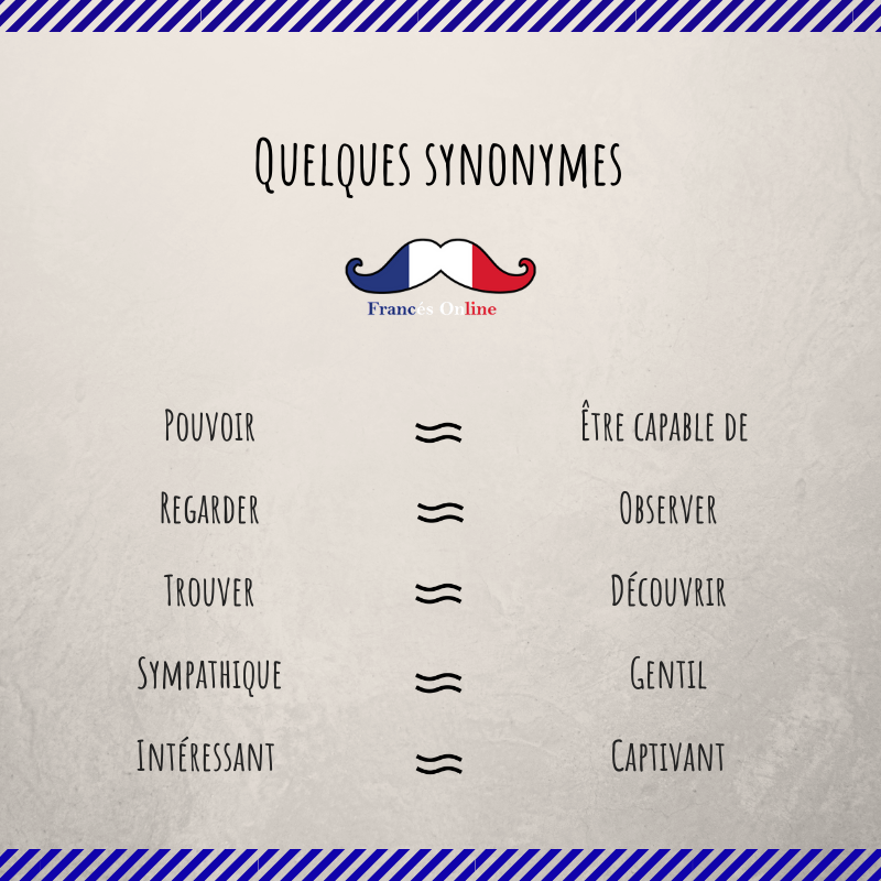 _Frances_Online's tweet photo. Aujourd’hui on voit quelques synonymes.
⤵️💬: Essaye de faire des phrases dans les commentaires.
-
#French #FLE #DELF #Speakfrench #learnfrench #frenchclass #Frenchteacher #Frenchvocabulary #EasyFrench #DailyFrench https://t.co/QeiH66yDyR