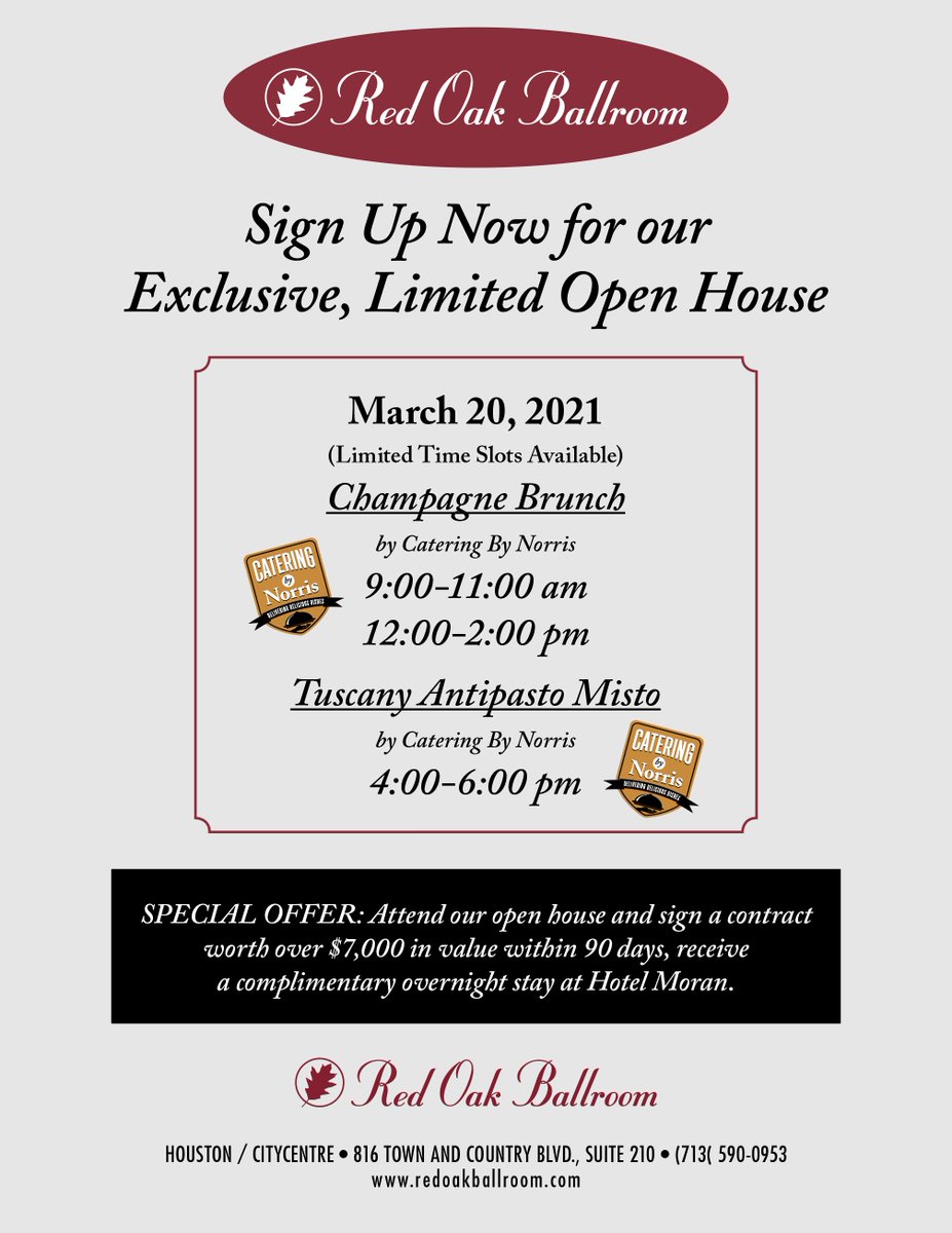 RedOakBallrooms's tweet photo. Red Oak Ballroom-CityCentre Open House https://t.co/63xRkneAUv