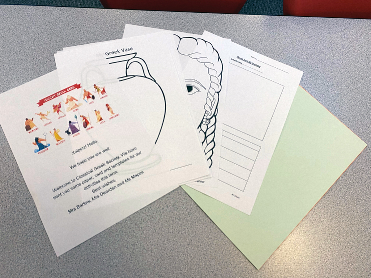 NorwichHigh's tweet photo. Members of this term's virtual Junior Classical Society will shortly be receiving some very exciting packs! Girls will be creating their own Greek God, making masks on a Greek Drama theme, designing Olympic crowns and debating what Herakles’ 13th labour might have been! https://t.co/OOHDLP6IYt