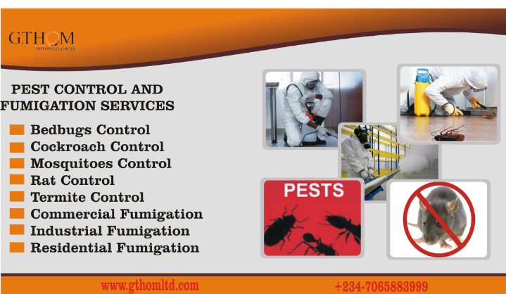 gthomltd's tweet photo. Pests in the house are no joke. They cause as much irritation as health hazards. These pests can also act as carriers for allergens which irritate people with sensitive medical conditions. Don't give them a chance in your house...........#Buhari #WhoInjureLaycon #pestcontrol https://t.co/tywXUJq5H1