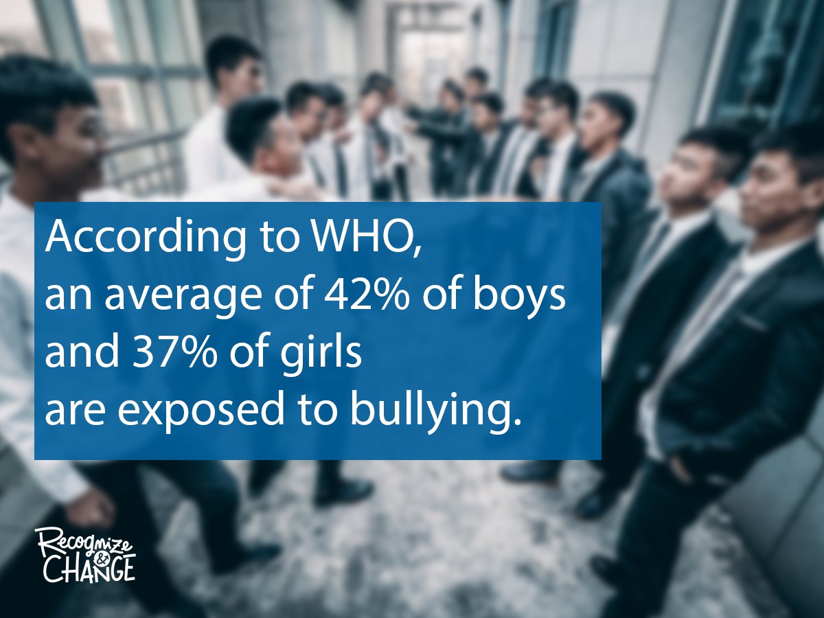 👉 #Bullying and #cyberbullying are serious threat for young people. Just have a look at these data from the <a href="/WHO/">World Health Organization (WHO)</a>.
#recandchange #acthuman @europeaid