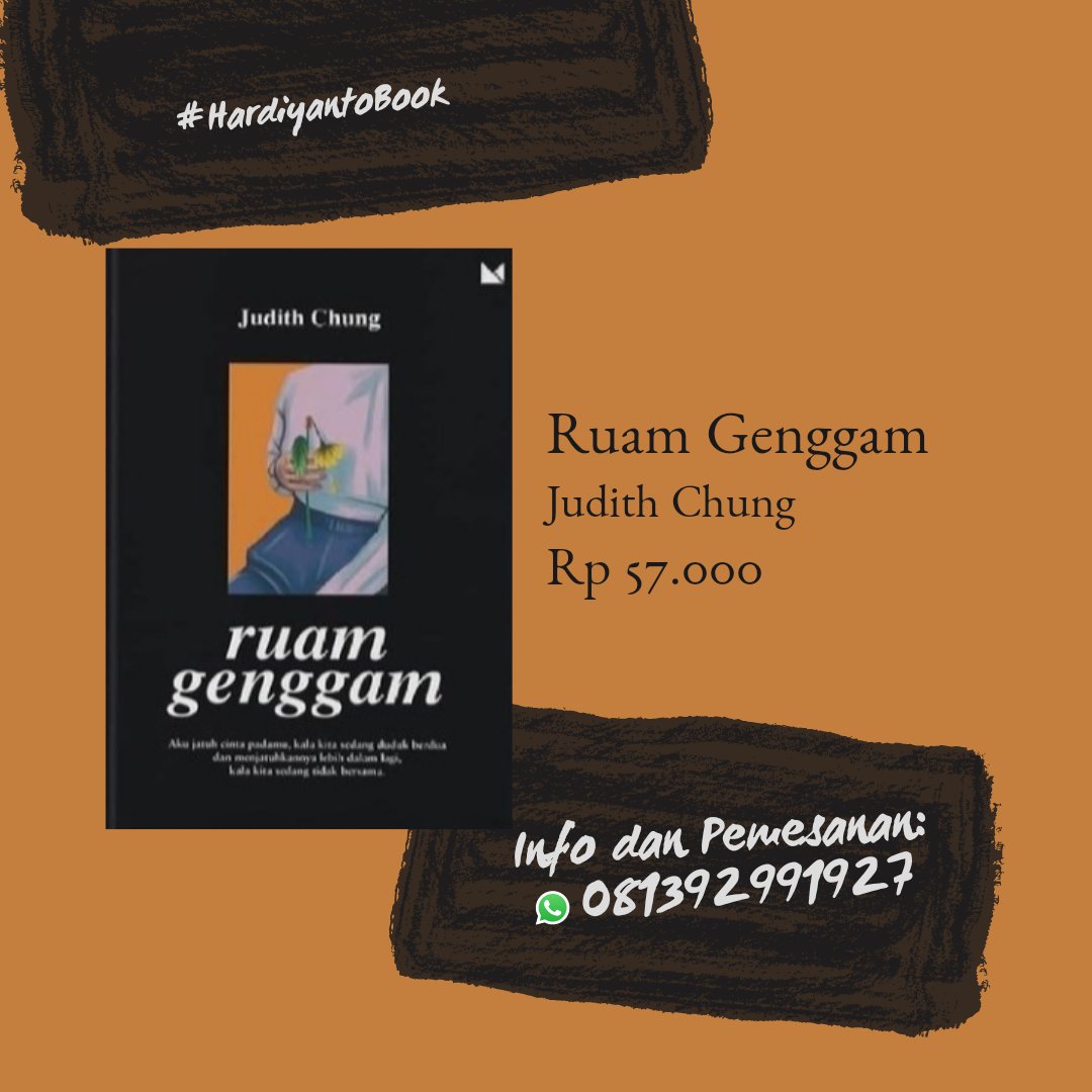HardiyantoBook's tweet photo. Ruam Genggam memiliki kekuatan tersendiri bagi siapapun yg membacanya. 

Yuk baca prosa Ruam Genggam karya Judith Chung dari @BukuMojok ini dgn membelinya di @HardiyantoBook

Ruam Genggam | Judith Chung | Rp 57.000 

Info &amp; Order
WA: 081392991927 
@BaridTita

#bookstore https://t.co/UBYCaEUwB8