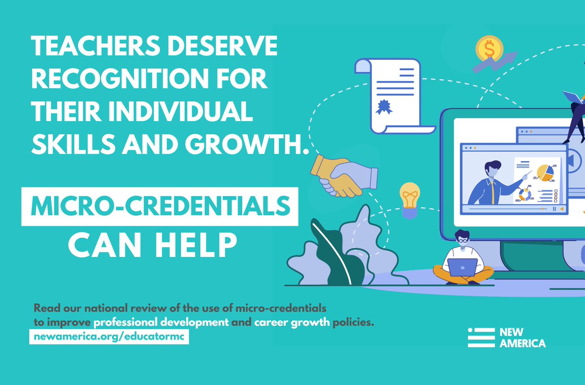 NEW RESEARCH: Promote teachers’ #professionallearning and advancement with @NewAmericaEd’s deep look at the national landscape and best use of #microcredentials: newamerica.org/education-poli… #TeacherPD #teacherleadership