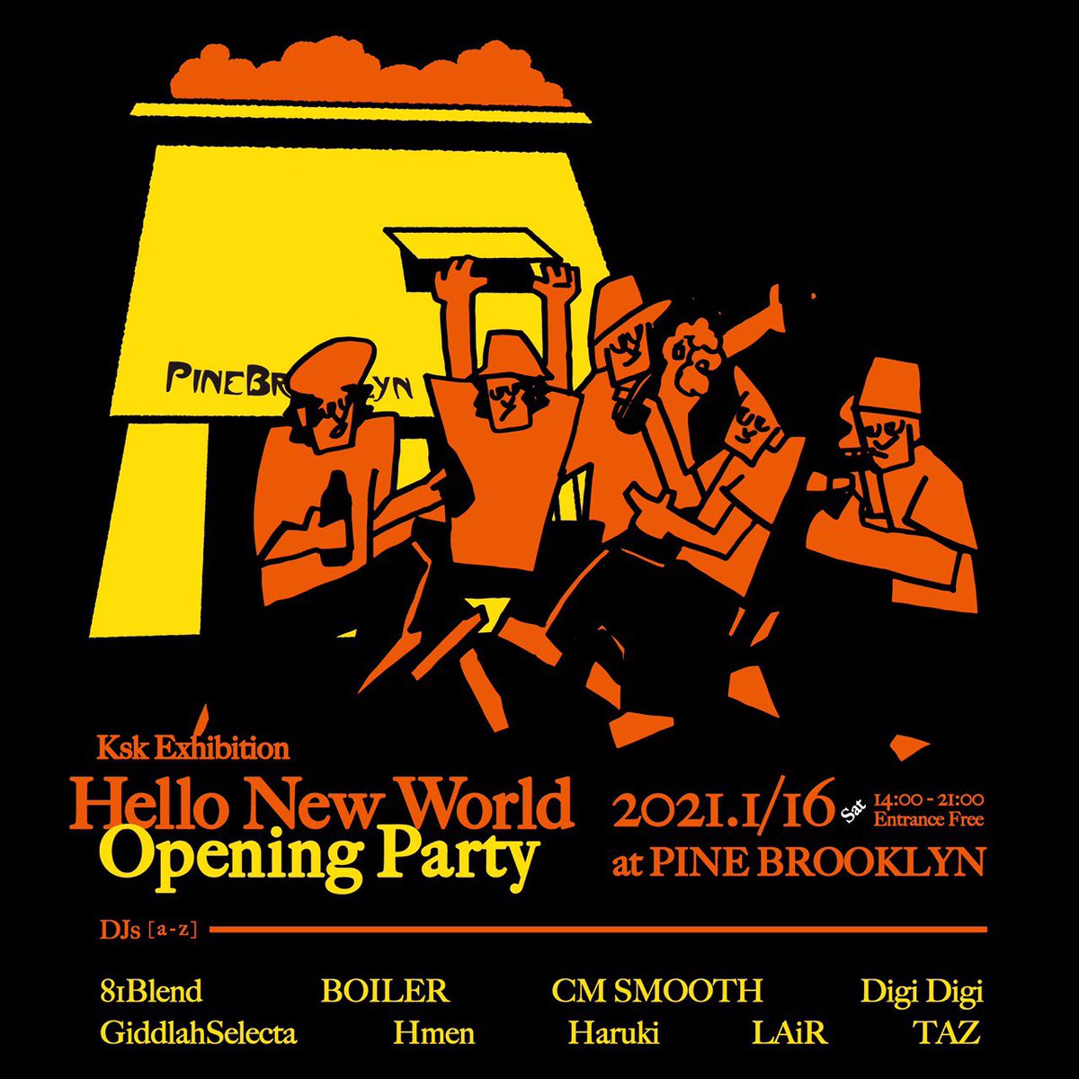 MOSTWANTEDJPN's tweet photo. @kskmaltitype 
が2021.1/16,17,18の３日間 @pinebrooklyn にて個展開催決定！
1/16には14:00-20:00のパーティーも開催！感染予防対策万全で、お越し下さい^_^

※緊急事態宣言により時間変更しております。ご注意ください🙇‍♂️

#hellonewworld 
#art https://t.co/nyH5QGqYoq