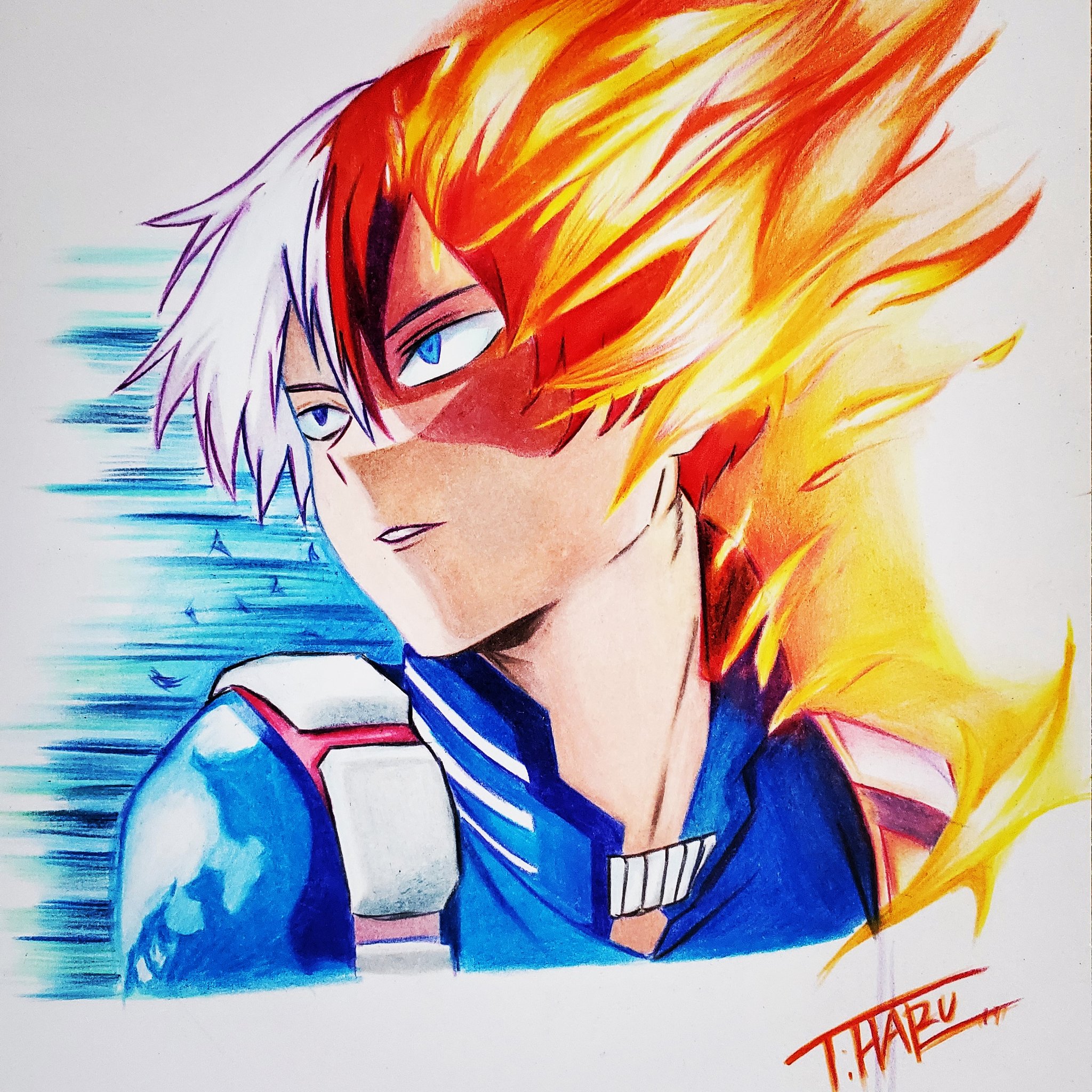 紫鳳 色鉛筆で轟焦凍を描きました 僕のヒーローアカデミア ヒロアカ 轟焦凍 模写 イラスト 色鉛筆 T Co 71prw3qraj Twitter