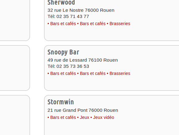 @franpisunship @Gekko_Hopman @JB__Morel @AureliB je cherche le Snoopy Bar et je trouve l'adresse sur le site de rouenshopping 'aka Tout le commerce de Rouen en 1 clic !'  LOL rouenshopping.com/commerces?cat=… (super a jour il a du disparaître il y a plus de 10 ans) champion . rue de Lessard goo.gl/maps/6EqboFxWb…