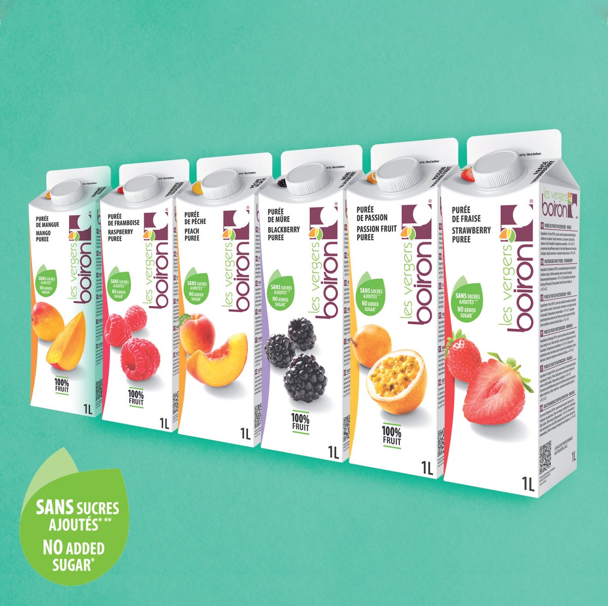 Le meilleur du fruit en toute simplicité, bientôt disponible !
Le meilleur du fruit en version ambiante, prêt à l’emploi.
100% prêtes à l’emploi, 100% qualité gustative et sans sucres ajoutés : nos purées ambiantes sont le fruit de 80 années de savoir-faire.