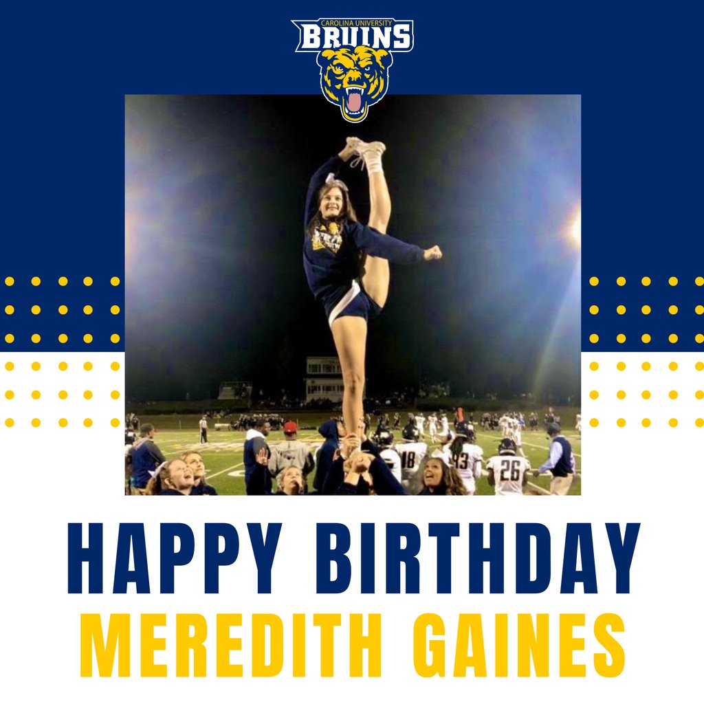 carolinaucheer's tweet photo. Happy birthday to Meredith Gaines!
#BirthdayBruin #CarolinaU https://t.co/D8am1sStCp
