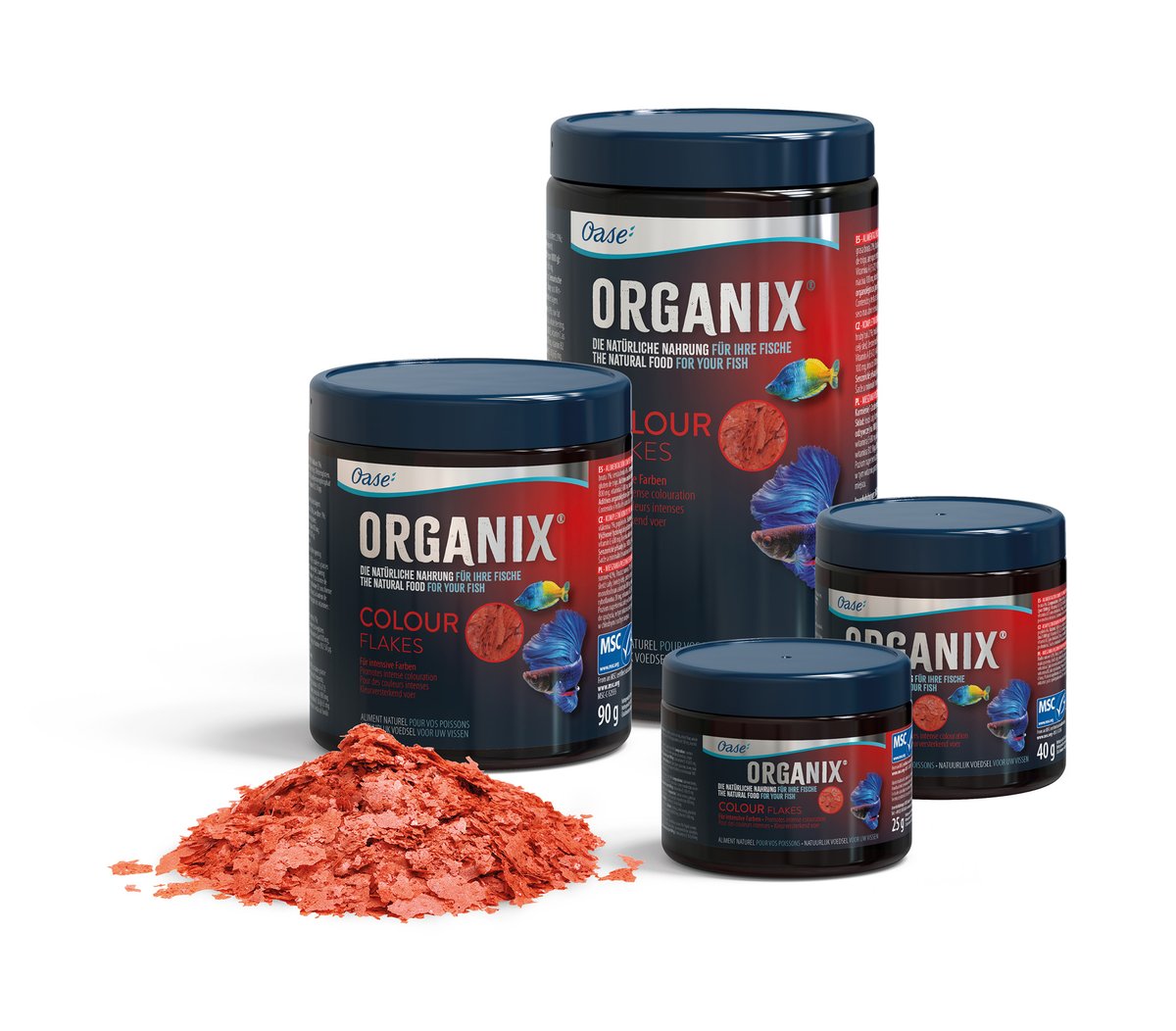 Our new OASE Organix Colour Flakes are crafted to help promote intense colouration in your fish. Try our MSC Certified natural food range today and pick up a pot from your nearest store: