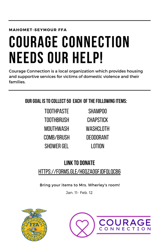 MSHSBulldogs's tweet image. Join FFA members this month as they build support boxes for courage connections!
