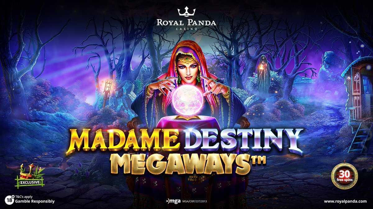 Our Royal Panda #Exclusive is Madame Destiny Megaways 🔮

📲 #PlayNow - roypan.co/MadameDestinyM…
🤑 #FreeSpins - Simply share this article and comment your username for your chance to win 30 Free Spins 👇

#RoyalPandaCasino #Exclusive #MadameDestinyMegaways