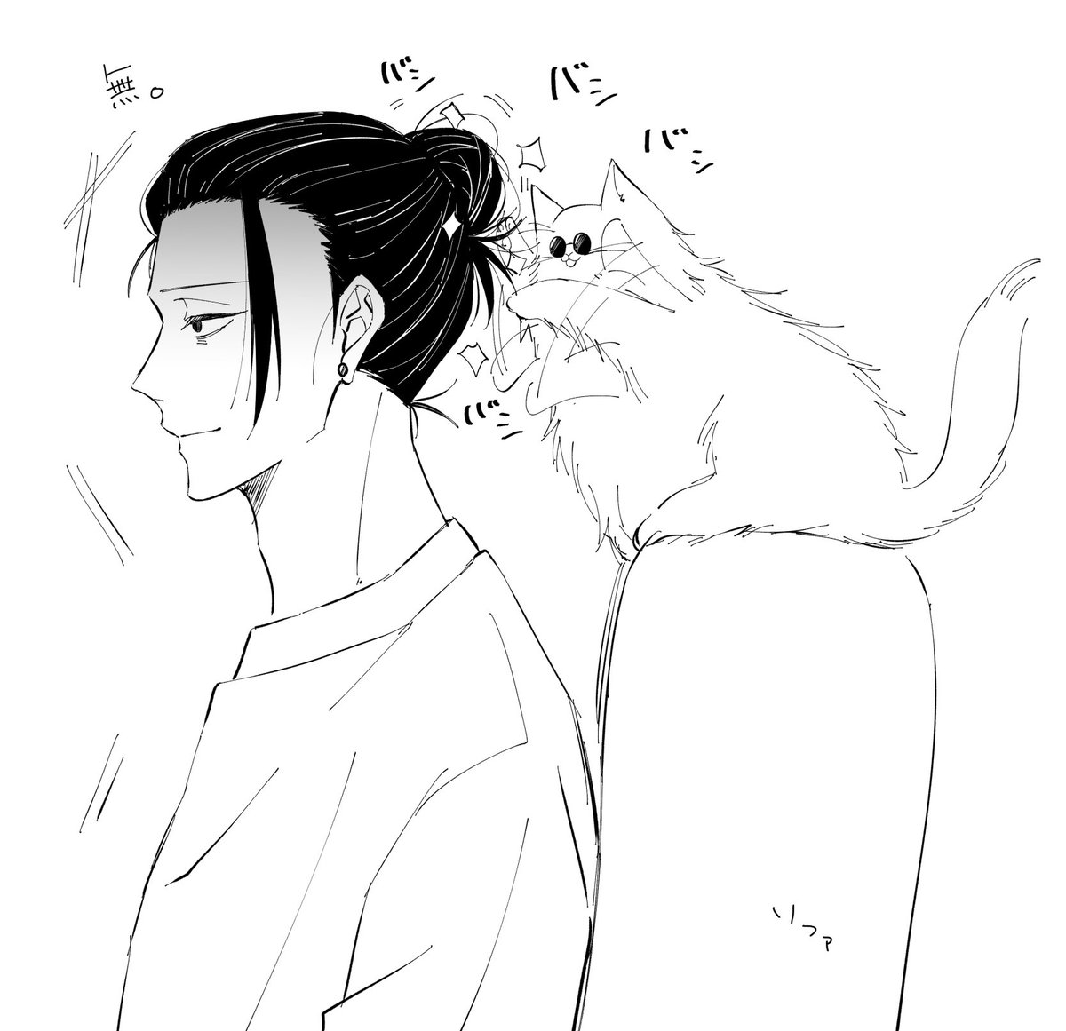 五猫と飼い主夏 