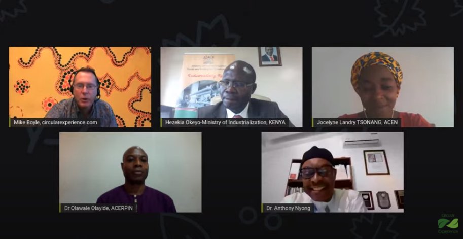 soniaborrini's tweet photo. Great panel for a great session on #circulareconomy in #Africa: @NyongAnthony of @AfDB_Group, @OlawaleOlayide, @JocelyneTsonang of @AfriCANcircular, @bunde_hezekiah, @RevolveMediaCo 
👏 👏 👏 
 
#Africa4Circularity #CircularAfrica https://t.co/y4YVlwEd0a
