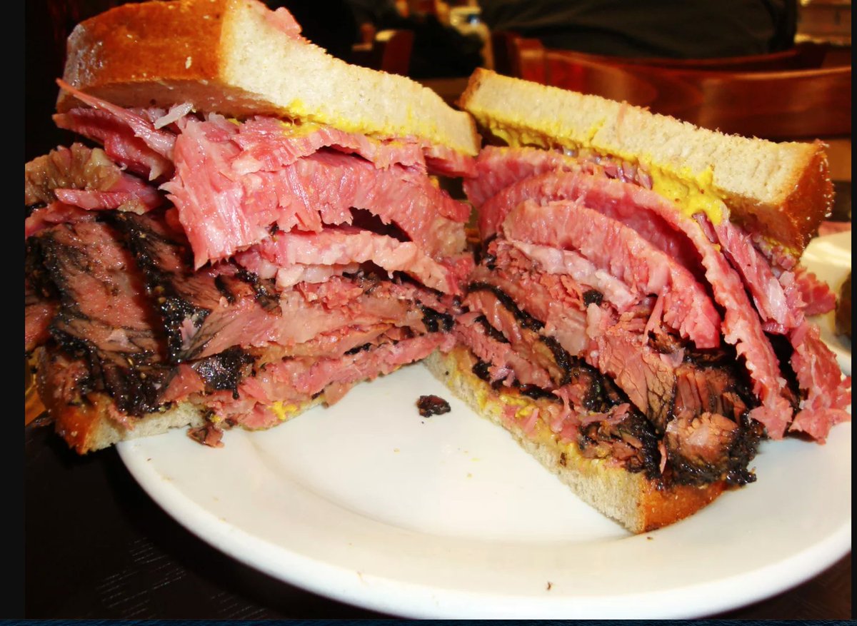 adrianmckinty's tweet photo. .@StephenAtHome has a new version of the Proust Questionnaire on Late Show

Q 2 is what is the best sandwich? 

I've thought a lot about this

IMHO:

1 the humble CHEESE &amp; PICKLE
2 PASTRAMI on RYE (from Katz's)
3 CHICKEN BANH MI
4 SHRIMP PO' BOY 
5 a CHIP BUTTIE

over to you: https://t.co/ancrgFxDXX