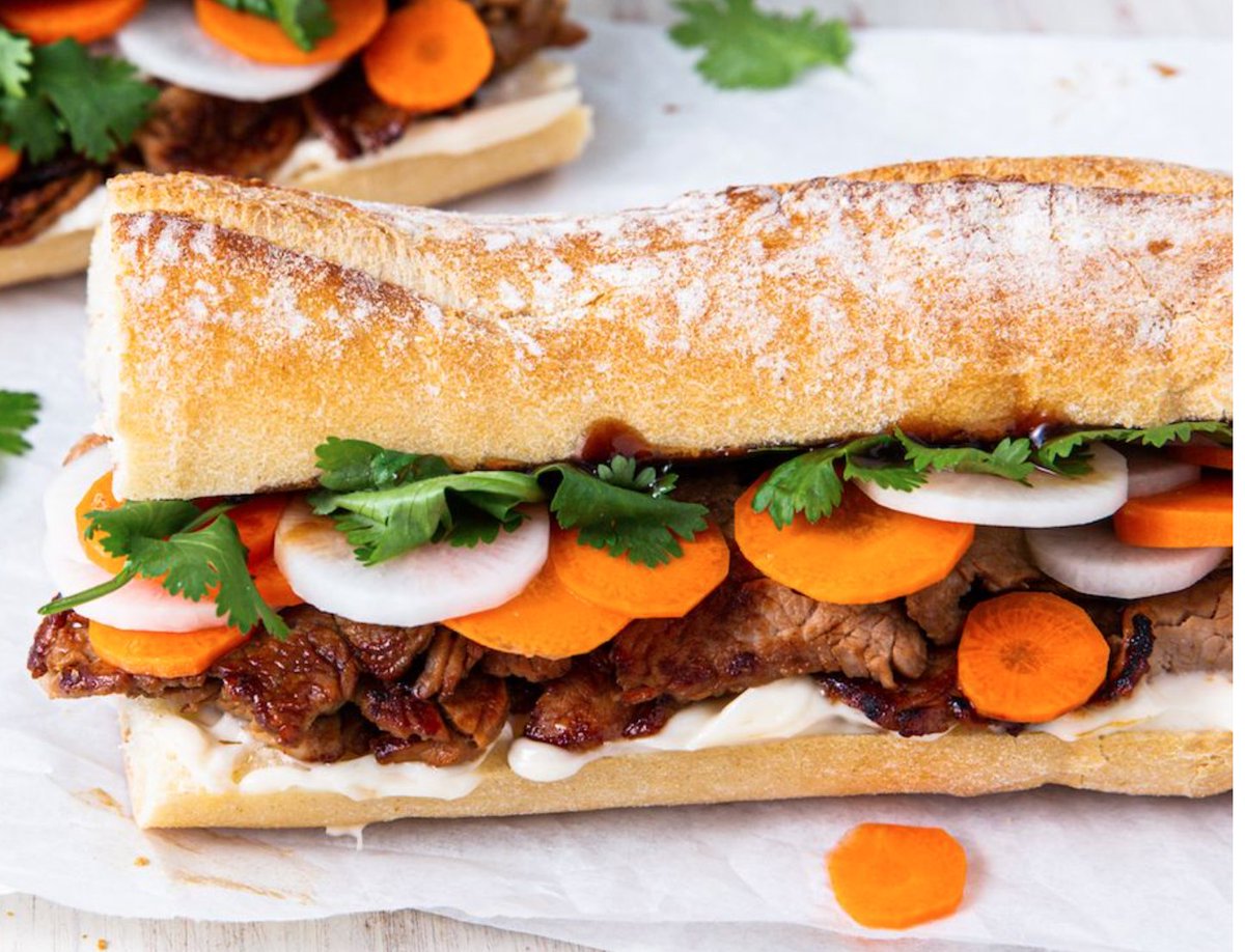 adrianmckinty's tweet photo. .@StephenAtHome has a new version of the Proust Questionnaire on Late Show

Q 2 is what is the best sandwich? 

I've thought a lot about this

IMHO:

1 the humble CHEESE &amp; PICKLE
2 PASTRAMI on RYE (from Katz's)
3 CHICKEN BANH MI
4 SHRIMP PO' BOY 
5 a CHIP BUTTIE

over to you: https://t.co/ancrgFxDXX