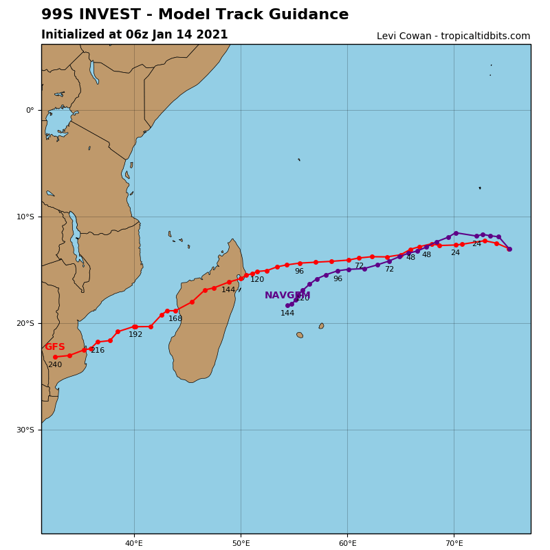 WatchHurricane's tweet photo. Latest Information On #Invest99S -
As of 9:15 AM ET
Location: 13.59°S 73.57°E
Maximum Winds: 30 mph
Minimum Central Pressure: 1004 mb
Latest Satellite, and Model Run -
#Tropics #HurricaneWatchTeam #Hurricane #Weather https://t.co/6CC44rF3Ze
