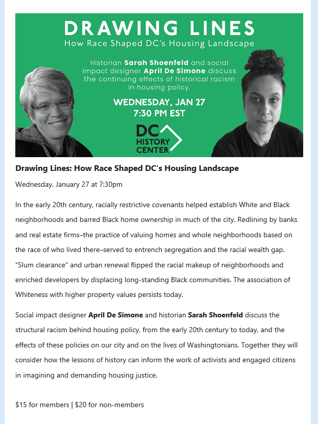 see this <a href="/DCHistory/">DC History Center</a> upcoming event "Drawing Lines: How Race Shaped DC's Housing Landscape" with @PrologueDC's Sarah Shoenfeld &amp; <a href="/aprildesimone/">april desimone</a> 

#BloomingdaleDC was one of the racially restrictive covenants neighborhoods 

register here: eventbrite.com/e/drawing-line…