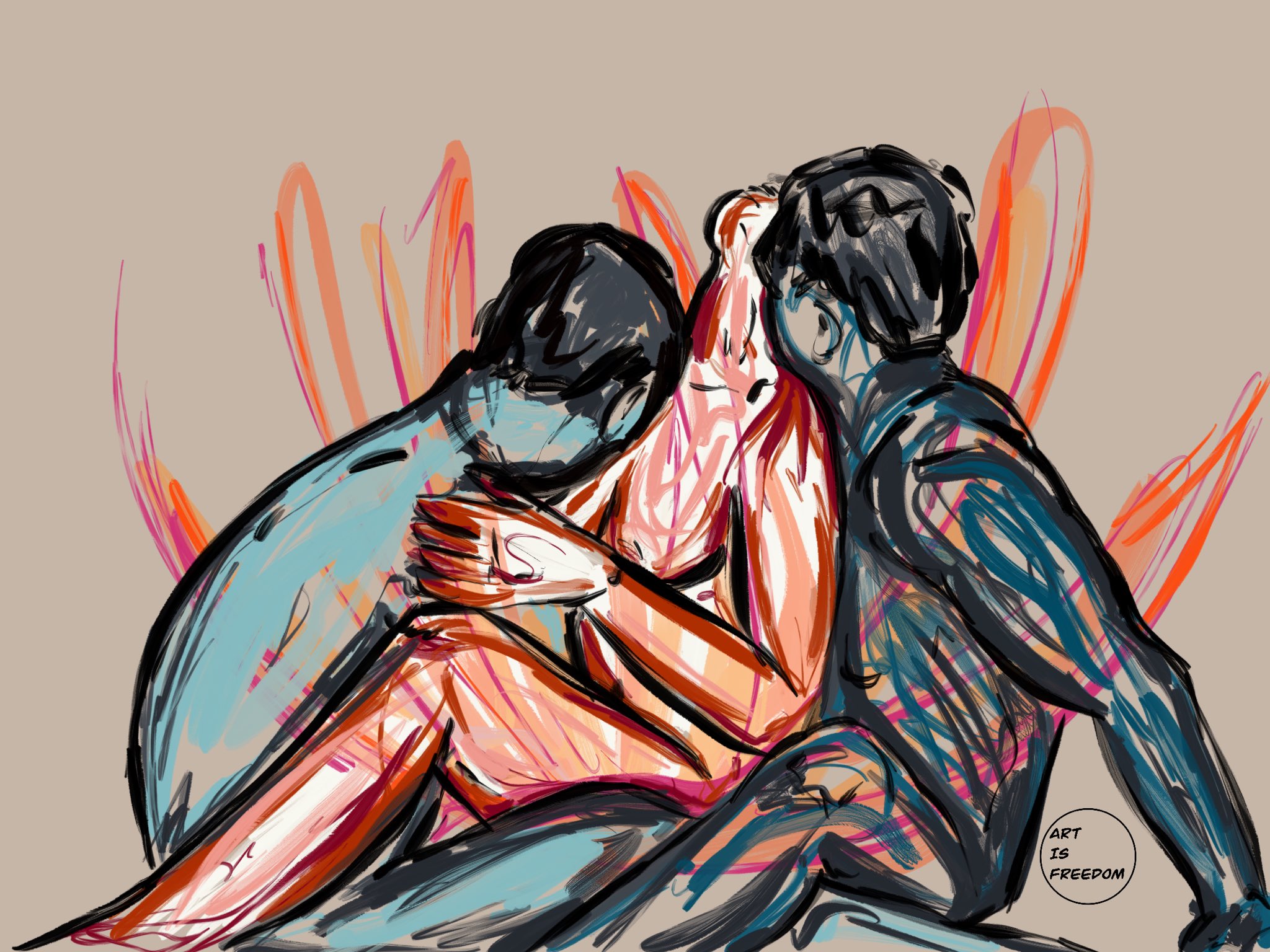 Artisfreedom9 on X: Submerged #kink #3some #threesome #mmf #art #eroticart  t.cou1zs63L2OA  X