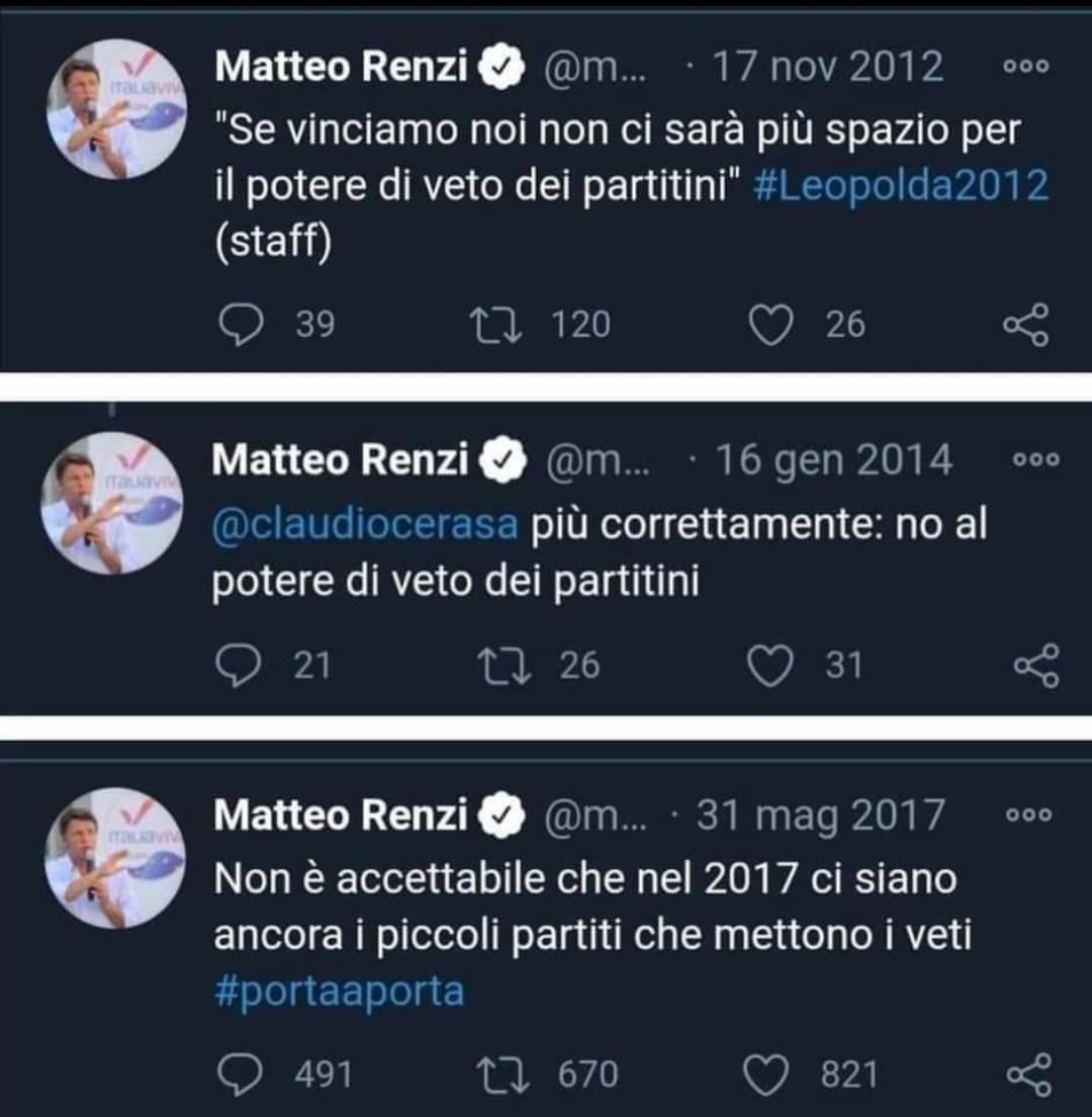 FVis8i's tweet photo. La coerenza #RenziBuffone #AvantiConConte https://t.co/Re2EJsM7vt