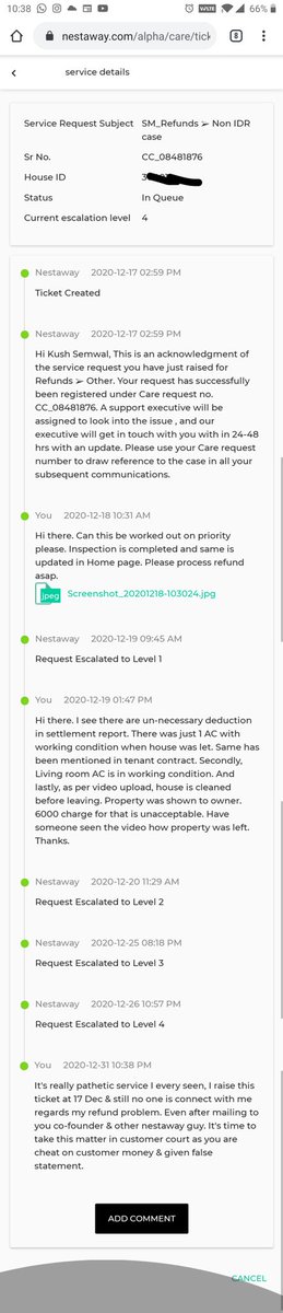 KushSemwal2's tweet photo. @luv_semwal @PiyushGoyalOffc @NestAwayCare @nestawayhomes @Navimumpolice @amarendrasahu  @AUThackeray @PiyushGoyalOffc 

It's a request to take a strictly action to these type of companies. @nestawayhomes  @amarendrasahu  holding back consumer money more than a couple of months. 
Attaching the screenshot for reference @AUThackeray @Navimumpolice https://t.co/RnwtYZB8El